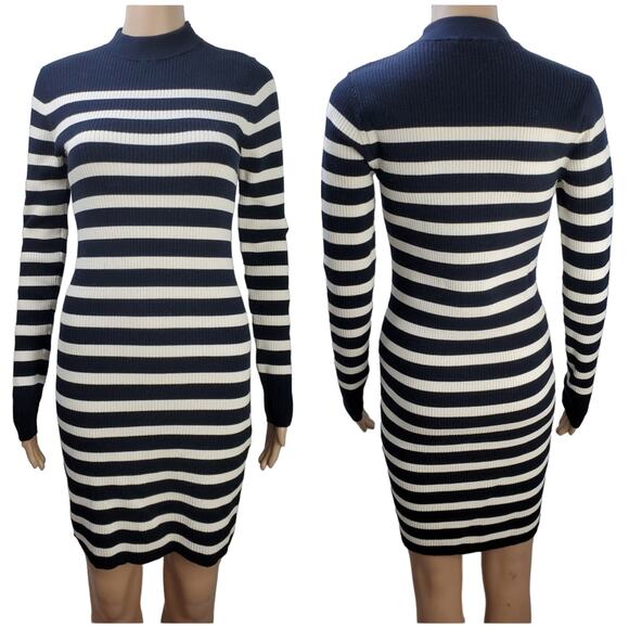 Everlane Dresses & Skirts - Everlane Breton Ribbed Striped Long Sleeve Cotton Sweater Dress